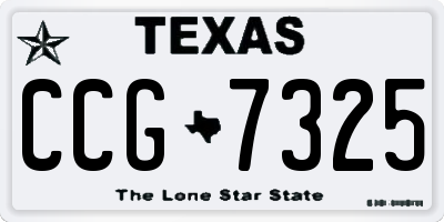 TX license plate CCG7325