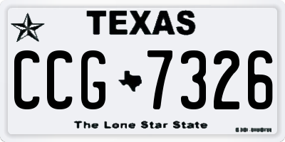 TX license plate CCG7326