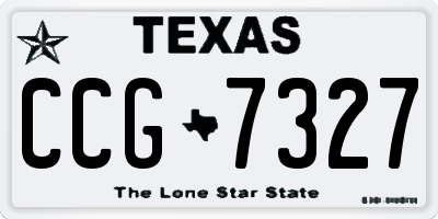 TX license plate CCG7327