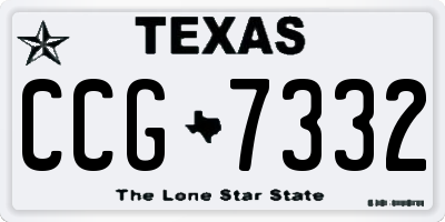 TX license plate CCG7332