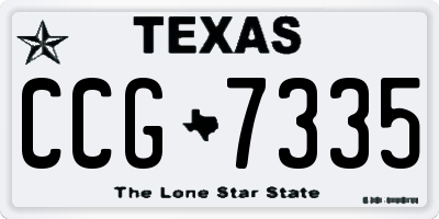 TX license plate CCG7335