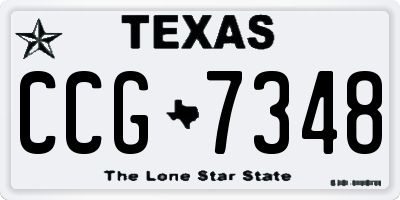 TX license plate CCG7348