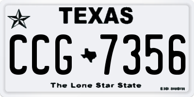 TX license plate CCG7356