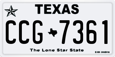 TX license plate CCG7361