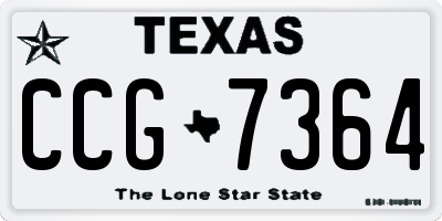TX license plate CCG7364