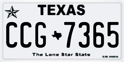 TX license plate CCG7365