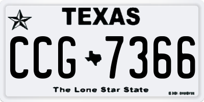 TX license plate CCG7366