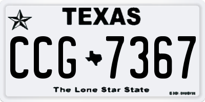 TX license plate CCG7367