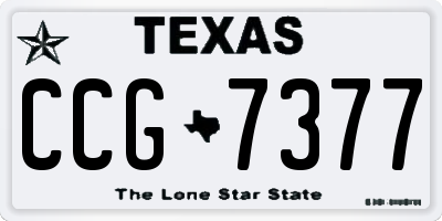TX license plate CCG7377