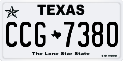 TX license plate CCG7380