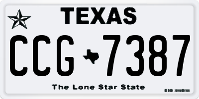 TX license plate CCG7387