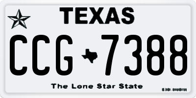 TX license plate CCG7388