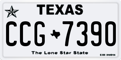 TX license plate CCG7390