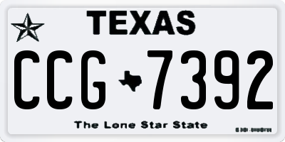 TX license plate CCG7392