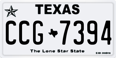 TX license plate CCG7394