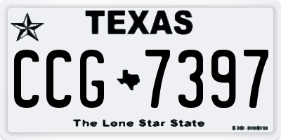 TX license plate CCG7397