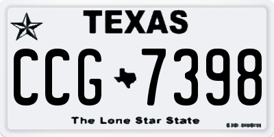 TX license plate CCG7398