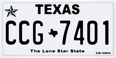 TX license plate CCG7401