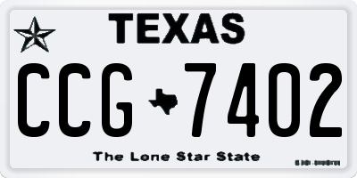 TX license plate CCG7402