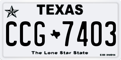 TX license plate CCG7403