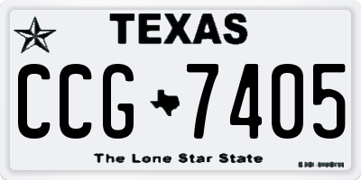 TX license plate CCG7405