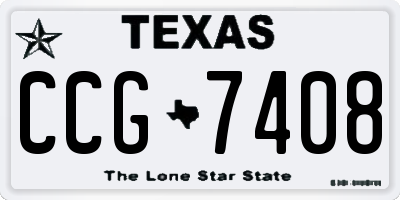 TX license plate CCG7408