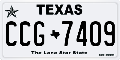 TX license plate CCG7409