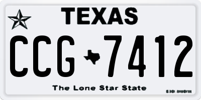 TX license plate CCG7412