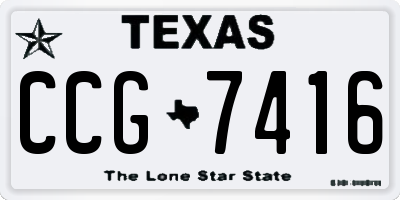 TX license plate CCG7416