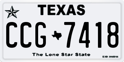 TX license plate CCG7418