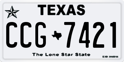 TX license plate CCG7421