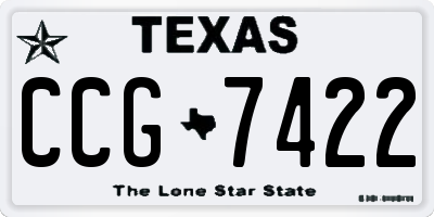 TX license plate CCG7422