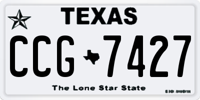 TX license plate CCG7427
