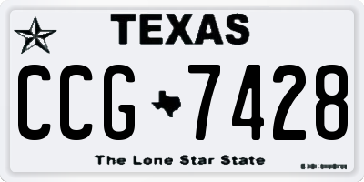 TX license plate CCG7428
