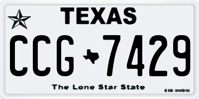 TX license plate CCG7429