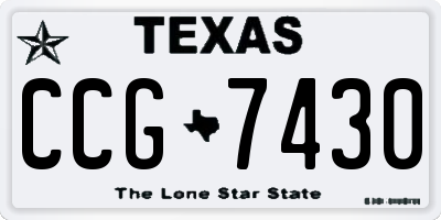 TX license plate CCG7430