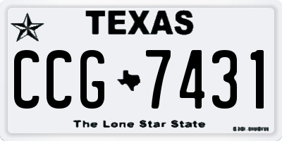 TX license plate CCG7431