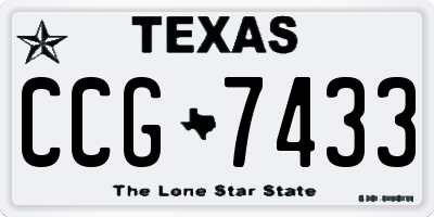 TX license plate CCG7433