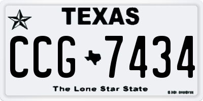 TX license plate CCG7434