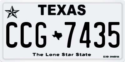 TX license plate CCG7435
