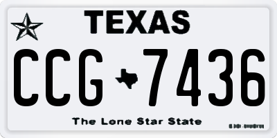 TX license plate CCG7436
