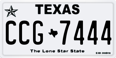 TX license plate CCG7444