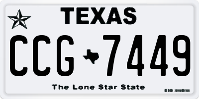 TX license plate CCG7449