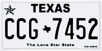 TX license plate CCG7452