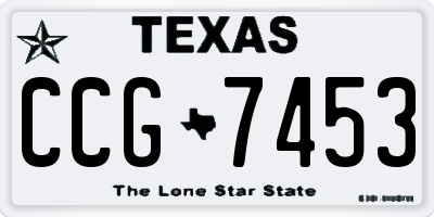 TX license plate CCG7453