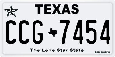 TX license plate CCG7454