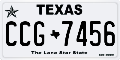 TX license plate CCG7456