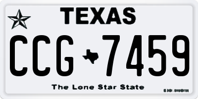 TX license plate CCG7459