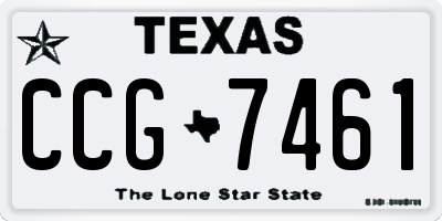 TX license plate CCG7461