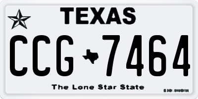 TX license plate CCG7464